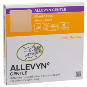 ALLEVYN GENTLE Schaumverband 20 × 20 cm – 5 Stück