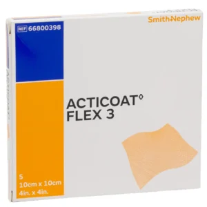 Smith & Nephew ACTICOAT FLEX 3 antimikrobielle Wundauflage 10 × 10 cm – 5 Stück