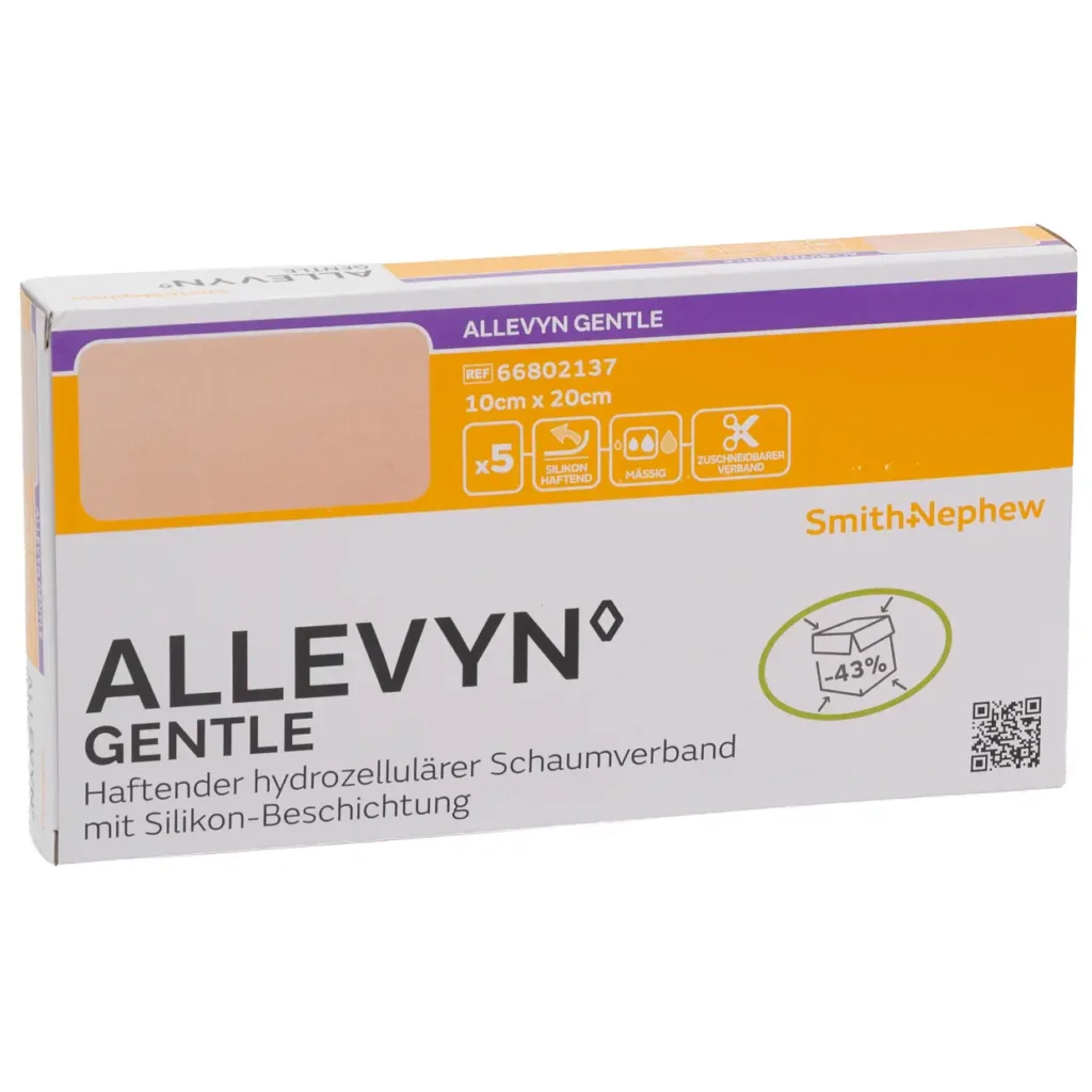 Smith & Nephew ALLEVYN GENTLE Schaumverband 10 × 20 cm – 5 Stück