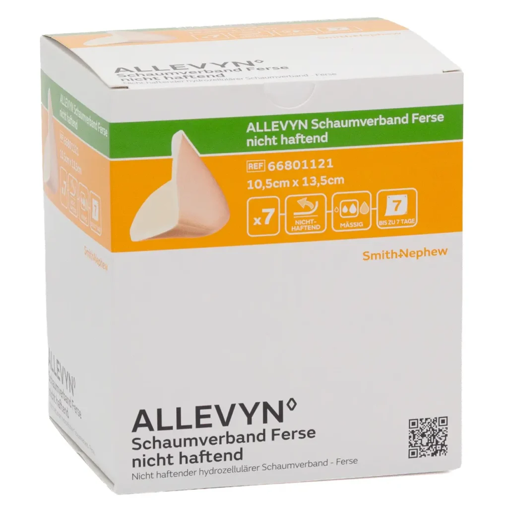Smith & Nephew ALLEVYN Schaumverband Ferse nicht haftend 10,5 × 13,5 cm – 7 Stück