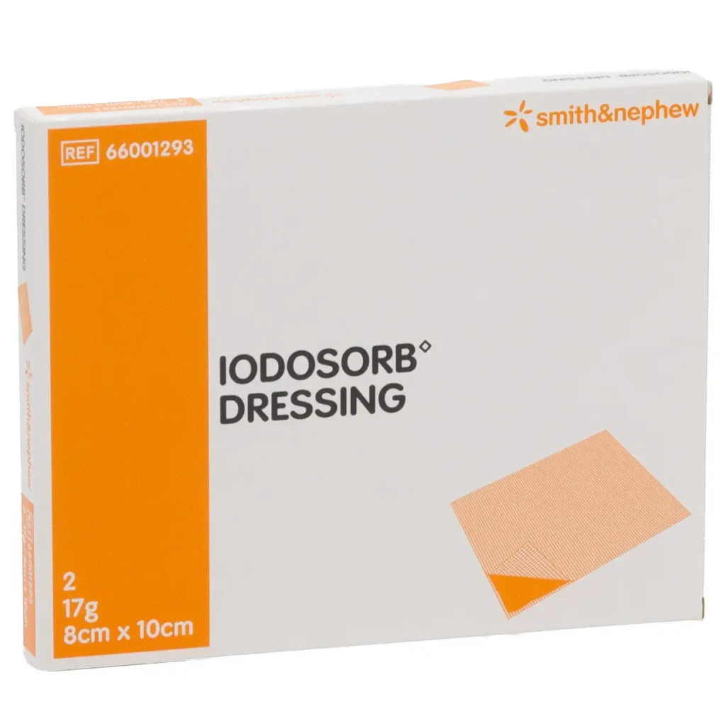 Smith & Nephew IODOSORB Dressing mit Cadexomer-Iod 8 × 10 cm / 17 g – 2 Stück