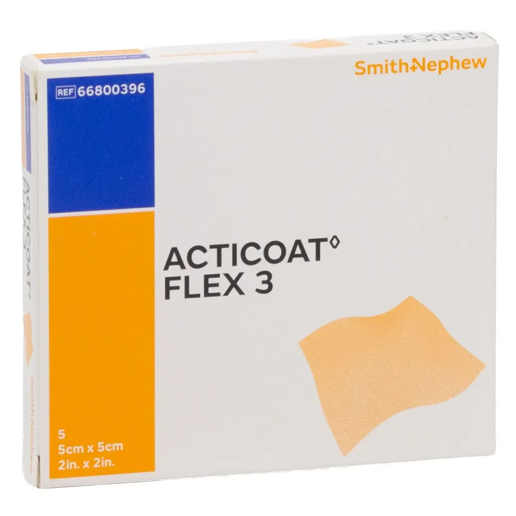 Smith & Nephew ACTICOAT FLEX 3 antimikrobielle Wundauflage 5 × 5 cm – 5 Stück