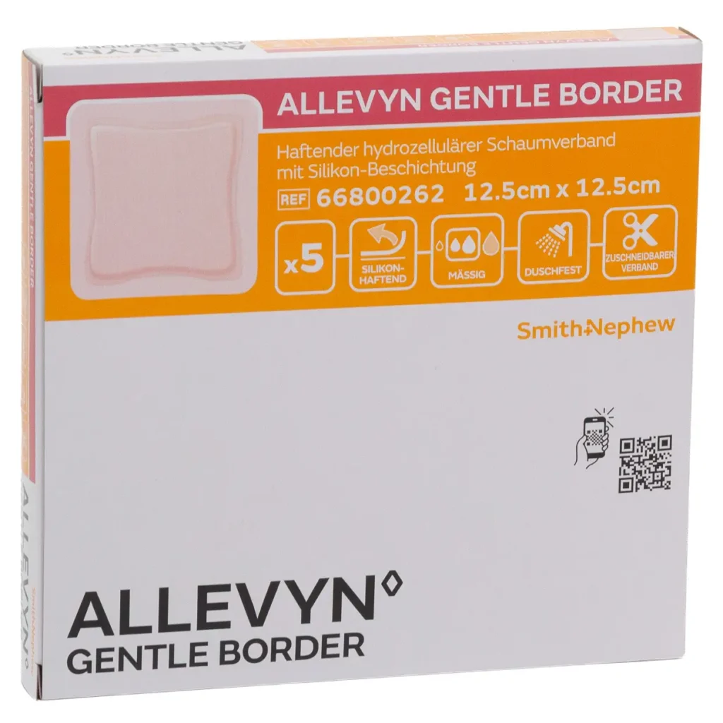 ALLEVYN GENTLE BORDER Schaumverband 12,5 × 12,5 cm – Produktfoto