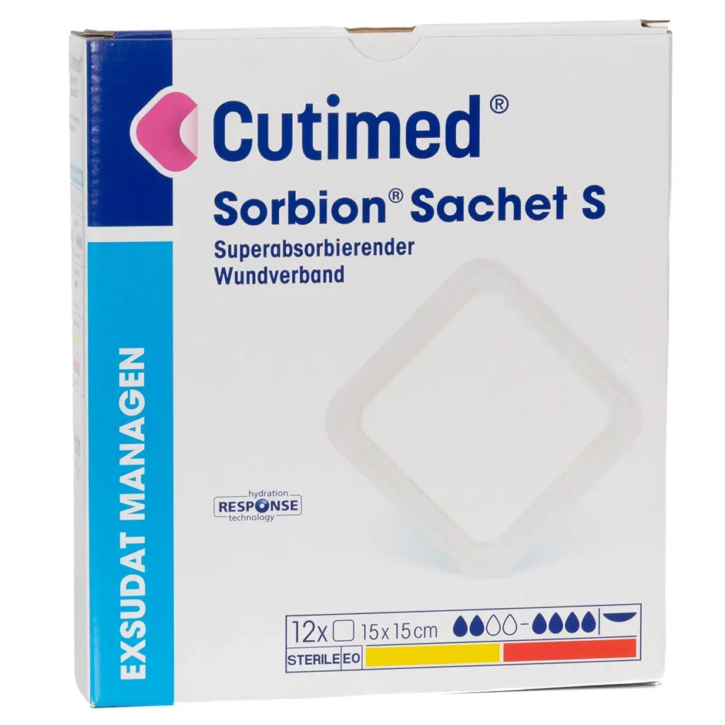 Cutimed Sorbion Sachet S 15 × 15 cm – Packung mit 12 Stück