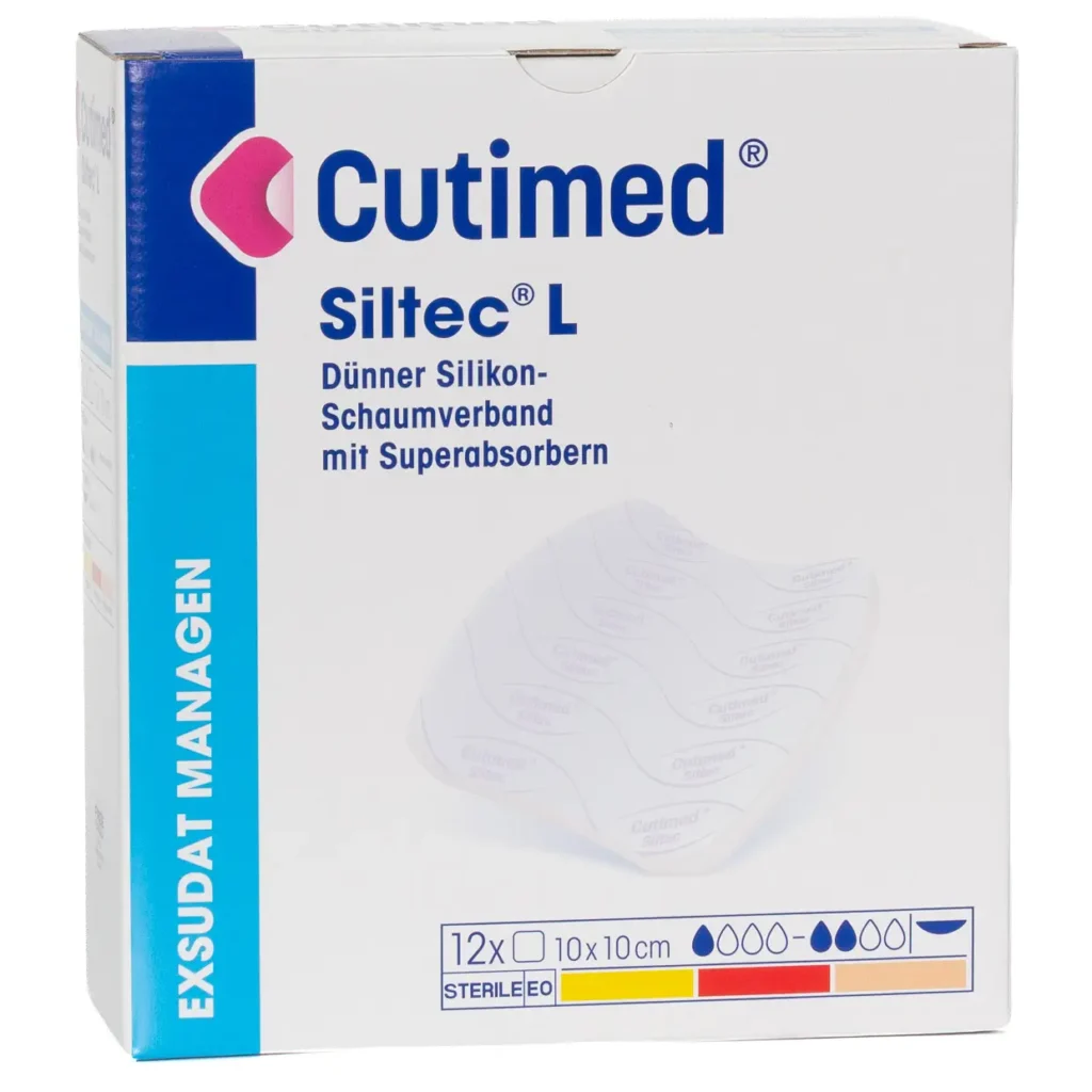 Cutimed Siltec L 10 × 10 cm – Packung mit 12 Stück