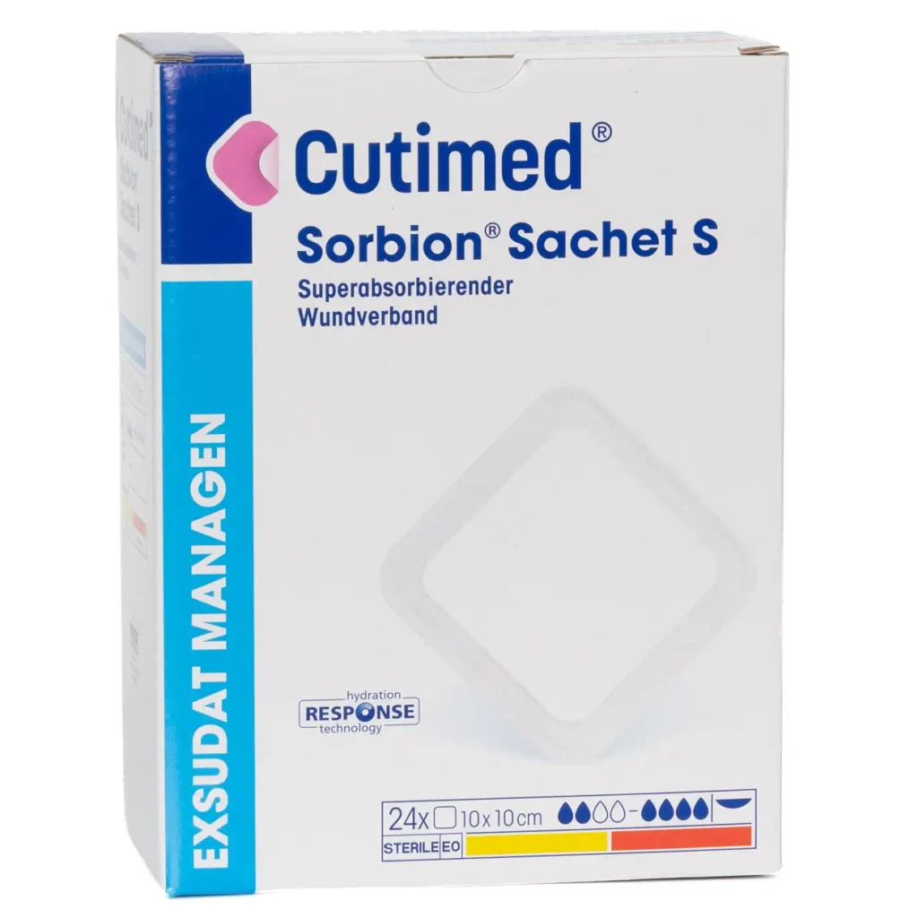 Cutimed Sorbion Sachet S 10 × 10 cm – Packung mit 24 Stück