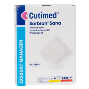 Cutimed Sorbion Sana 12 × 12 cm – Packung mit 12 Stück
