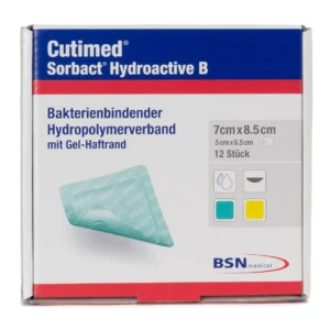 Cutimed Sorbact Hydroactive B 7 × 8,5 cm – Packung mit 12 Stück