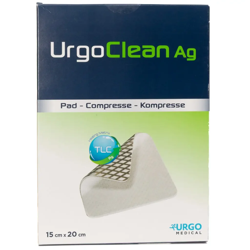 Packung UrgoClean Ag, 15 × 20 cm, 5 Stück