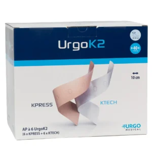 Packung UrgoK2, 10 cm breit; Knöchelumfang 25–32 cm, 6 Systeme