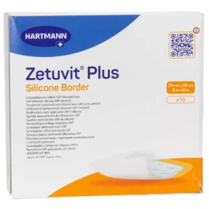 HARTMANN Zetuvit Plus Silicone Border, 20 × 20 cm, 10 Wundauflagen – Produktverpackung