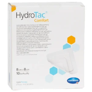 HARTMANN HydroTac Comfort, 8 × 8 cm, 10 Wundauflagen – Produktverpackung