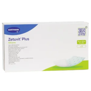 HARTMANN Zetuvit Plus Silicone, 10 × 20 cm, 10 Wundauflagen – Produktverpackung