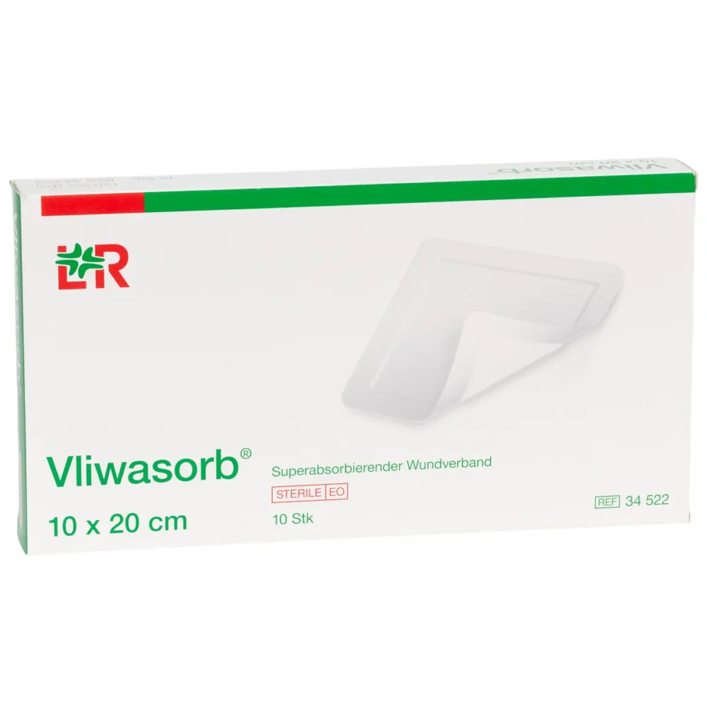 Verpackung Vliwasorb Superabsorber, 10 × 20 cm, 10 Wundauflagen