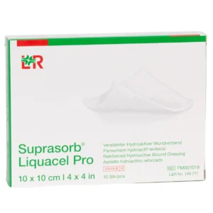 Verpackung Suprasorb Liquacel Pro Hydroaktiver Faserverband, 10 × 10 cm, 10 Wundauflagen