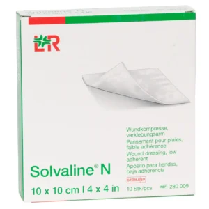 Verpackung Solvaline N Wundkompresse, 10 × 10 cm, 10 Kompressen
