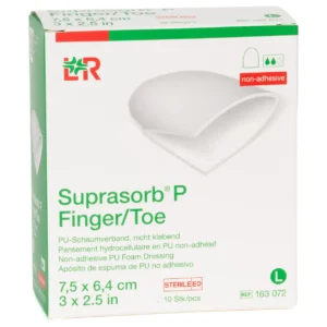 Verpackung Suprasorb P Finger/Toe L Schaumverband, 7,5 × 6,4 cm, 10 Wundauflagen