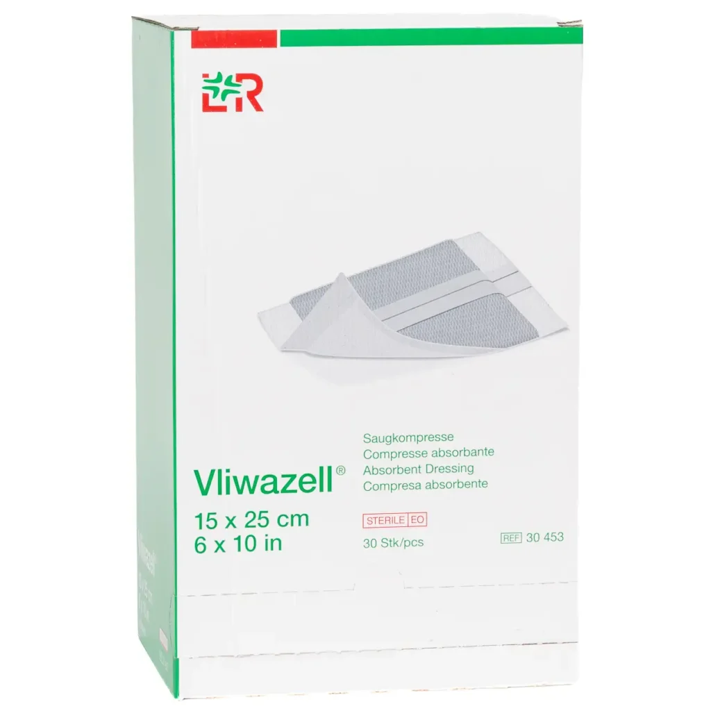 Verpackung Vliwazell Saugkompresse, 15 × 25 cm, 30 Kompressen