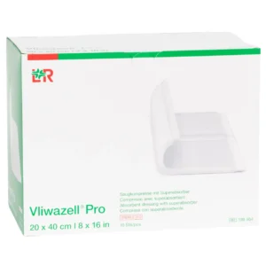 Verpackung Vliwazell Pro Superabsorber-Saugkompresse, 20 × 40 cm, 10 Kompressen