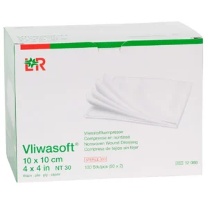 Verpackung Vliwasoft Vlieskompressen, steril, 6-fach, 10 × 10 cm, 100 Kompressen