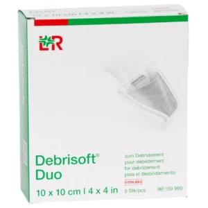 Verpackung Debrisoft Duo Debridement-Pad, 10 × 10 cm, 5 Pads