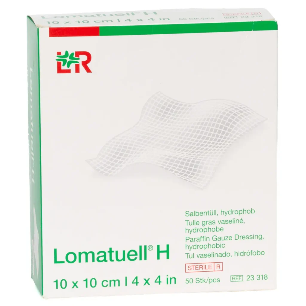 Verpackung Lomatuell H Salbentüll, 10 × 10 cm, 50 Wundauflagen