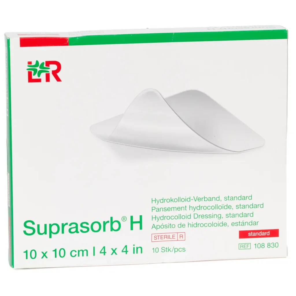 Verpackung Suprasorb H Hydrokolloid-Verband Standard, 10 × 10 cm, 10 Wundauflagen
