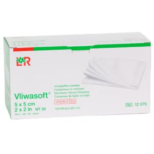 Verpackung Vliwasoft Vlieskompressen, steril, 6-fach, 5 × 5 cm, 100 Kompressen