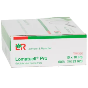 Verpackung Lomatuell Pro Gelbildendes Kontaktnetz, 10 × 10 cm, 50 Wundauflagen