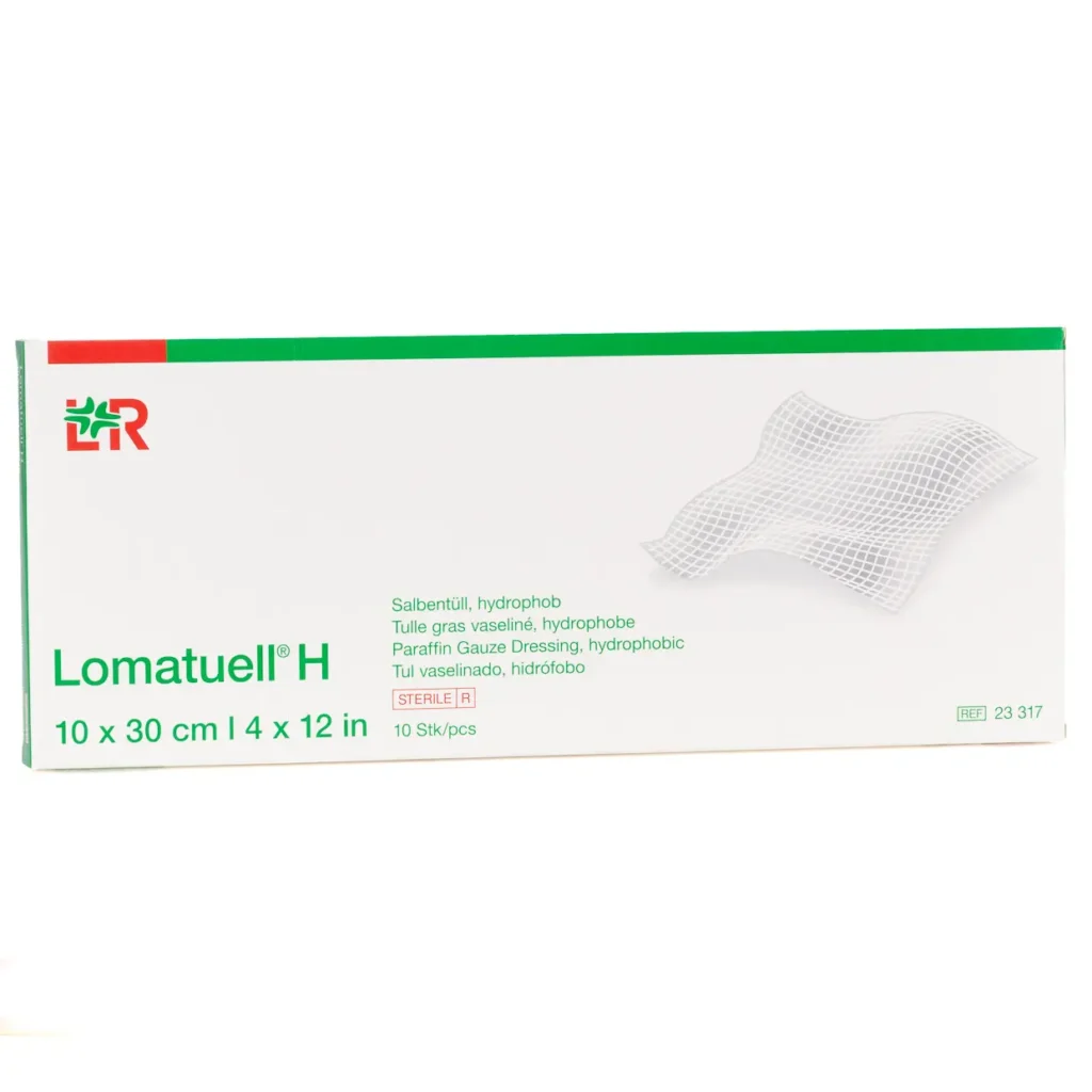 Verpackung Lomatuell H Salbentüll, 10 × 30 cm, 10 Wundauflagen