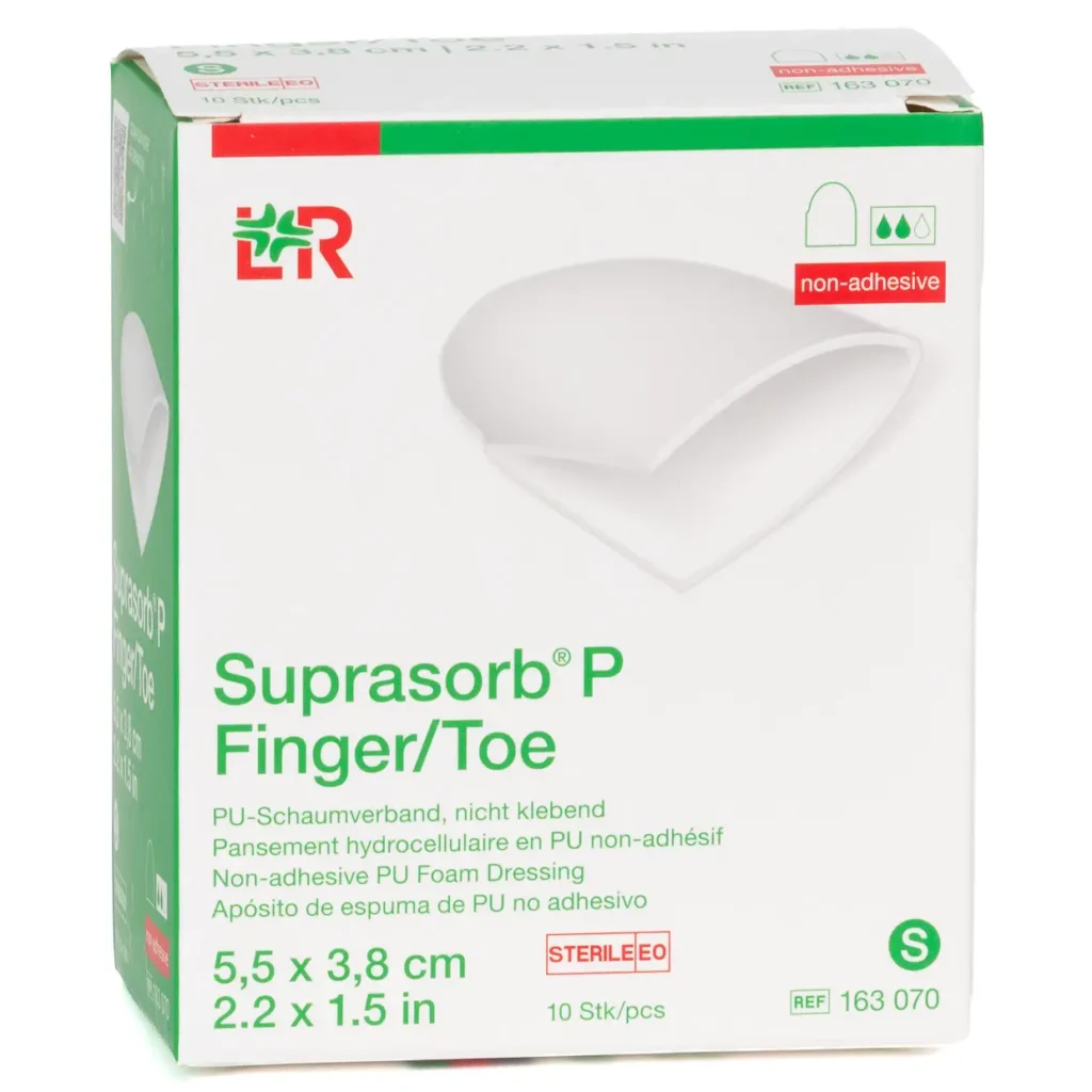 Verpackung Suprasorb P Finger/Toe S Schaumverband, 5,5 × 3,8 cm, 10 Wundauflagen