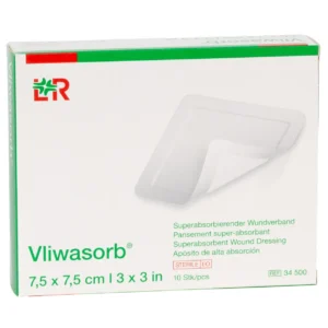 Verpackung Vliwasorb Superabsorber, 7,5 × 7,5 cm, 10 Wundauflagen