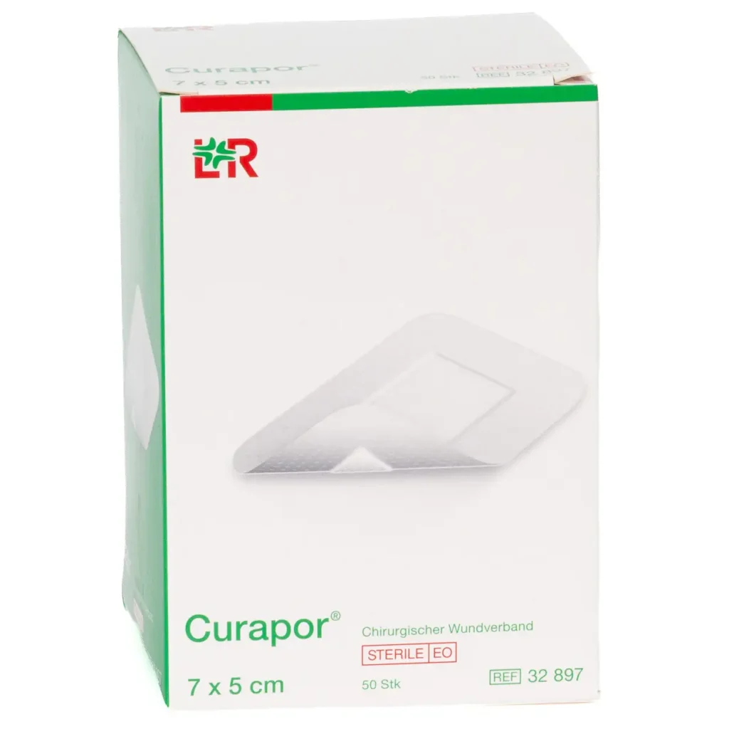 Verpackung Curapor Chirurgischer Wundverband, 7 × 5 cm, 50 Wundverbände